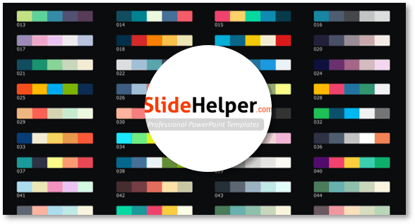 לינק להורדה של 150 פלטות צבעים מוכנות לכלי אופיס: SlideHelper